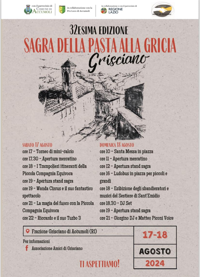 Sagra della Pasta alla Gricia 2024